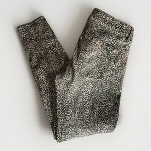 WHBM Leopard Print Slim Ankle Pants Size 2 • Animal Print Stretch Trousers